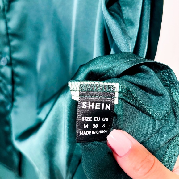 SHEIN Forest green silky shirt - Picture 8 of 8